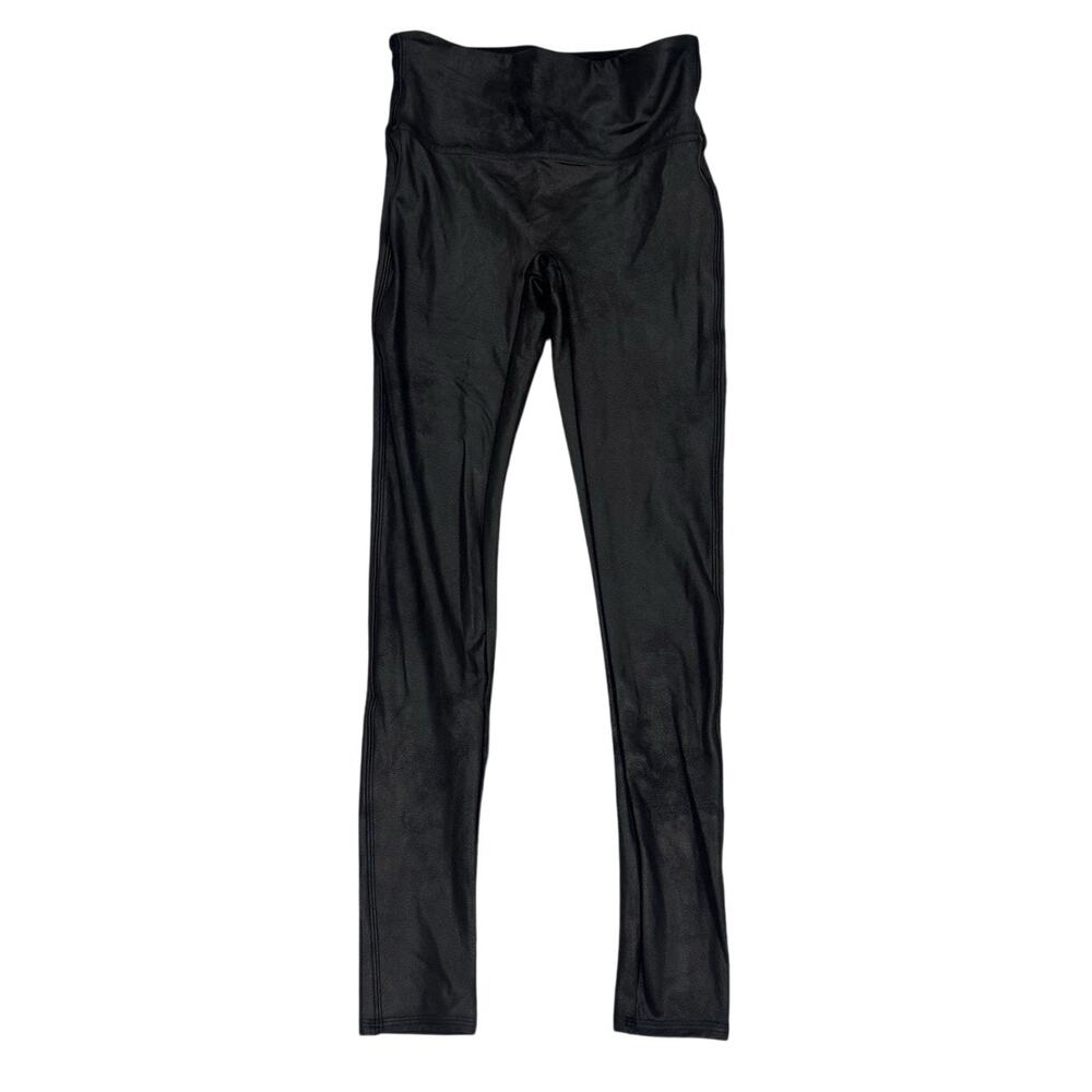 SPANX Faux Leather Leggings Style 2437 Black Small High Rise
